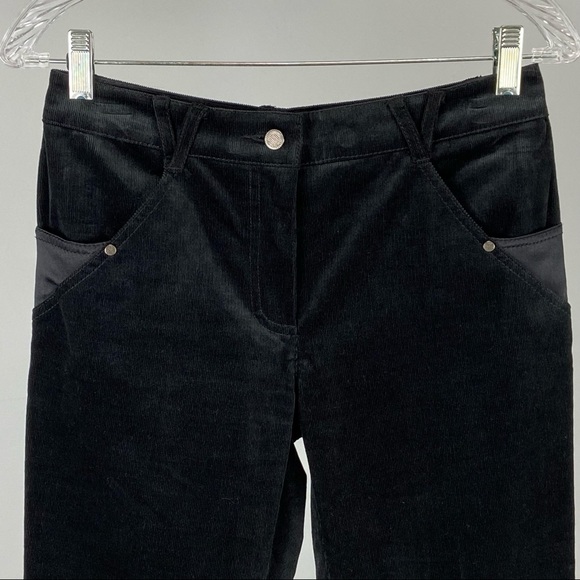 Per Se Carlisle Womens Black Corduroy Jeans Slim Leg Mid Rise Silk Trim size 0 - Picture 2 of 8